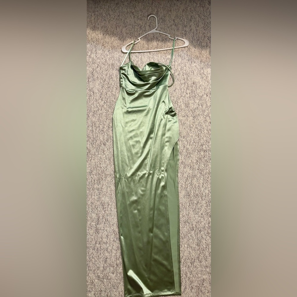 Windsor Sage Satin Dress